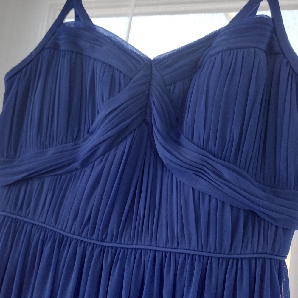 JESSICA SIMPSON Elegant Spaghetti Strap Long Gown Maxi Dress Royal Blue - Picture 2 of 10